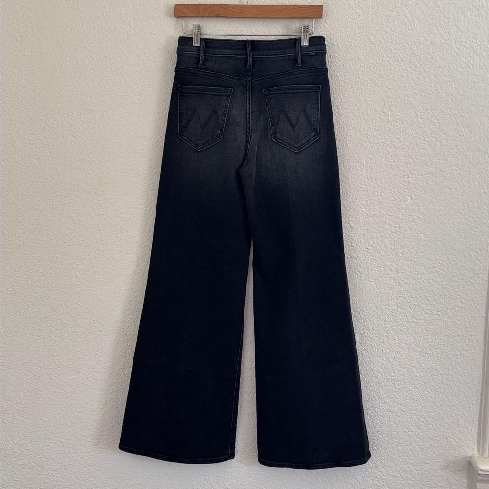 Mother Lil Hustler Roller Sneak Jeans Not Today Satan Wide Leg Denim Size 28 - Picture 15 of 16